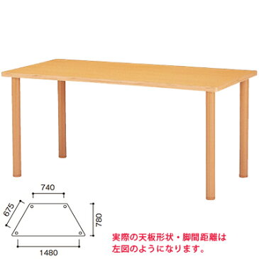 介護/福祉施設用テーブル／ハイアジャスター高さ調節脚／幅1800×奥行780×高さ700〜750mm／FHO-1878D ダイニングテーブル リビングテーブル 机 デスク 介護施設 昇降式 老人ホーム テーブル