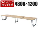 エグゼクティブテーブル ワイヤリングボックス付き 幅4800×奥行1200×高さ720mm JP-4812W国産