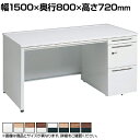3V1YFG | アドバンス ADVANCE 片袖机 標準タイプ 右袖 3段 中央引出し付き(A3対応) ダイヤル錠幅1500×奥行800×高さ720mm (オカムラ)(3)
