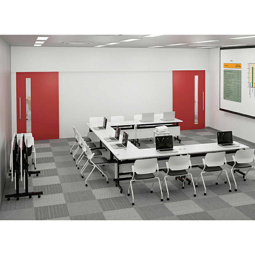 配線機能付きフォールディングテーブル2 幕板付き 幅1500×奥行600×高さ700mm SHFTL-1560会議用テーブル 折りたたみ テーブル ミーティングテーブル 会議テーブル 会議机 会議デスク オフィステーブル テーブル 折りたたみ オフィス