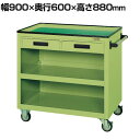 サカエ パネルワゴン(ゴム車・引出付き) PGW-5C 幅900×奥行600×高さ880mm 均等耐荷重300kg