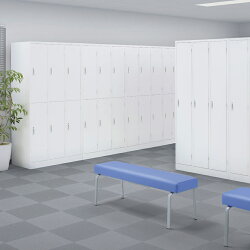 完成品 ロッカー ホワイト 3人用 スチール製 かぎ付き 机上ラック 幅900 奥行515 高さ1790mm 日本製 国産 スチールロッカー 白 ホワイトロッカー オフィスロッカー 更衣ロッカー 三人用 業務用 個人ロッカー 多人数ロッカー 激安オフィス家具オフィスコム 設置