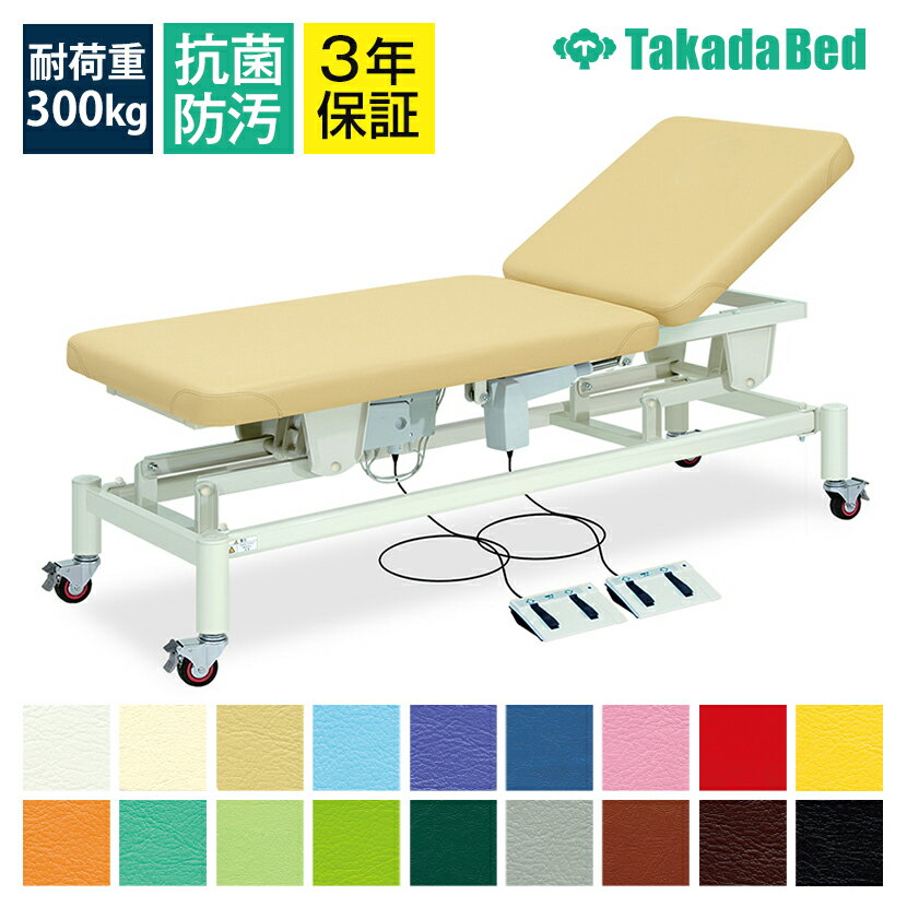 ◇サイズ選択有◇電動昇降ベッド 【背上げ機能】【キャスター付き】 すみれ(無孔) TB-320 マッサージベッ..