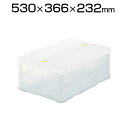 TRUSCO 薄型折りたたみコンテナ スケルコン 30Lロックフタ付 透明 TSK-C30Bコンテナ ...