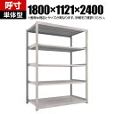 【本体】 TRUSCO M3型中量棚 幅1800×奥行1121×高さ2400mm 単体型 ネオグレー 856-4046(3)