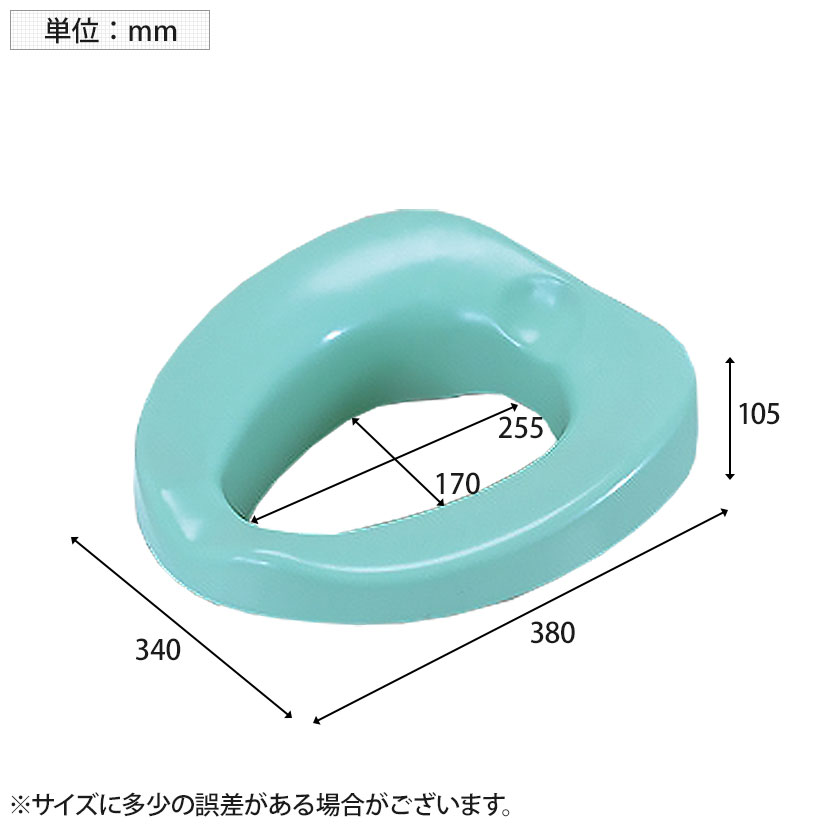 オフィス家具通販のオフィスコムのウェルファン ソフト補高便座＃5 簡易トイレ 介護 トイレ 便座 便座クッション 介護用品 座面50mm高い｜アングル2