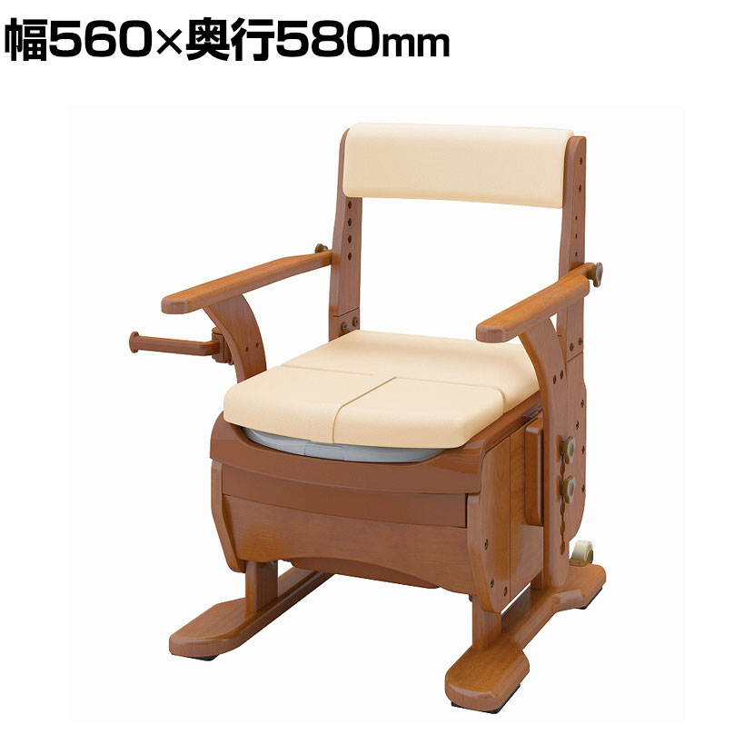 ウェルファン 家具調トイレ セレクトR ひじかけノーマル/幅ワイド/暖房・脱臭 介護 ポータブルトイレ 木調 家具調 在宅介護 高齢者 介護用品 福祉用具