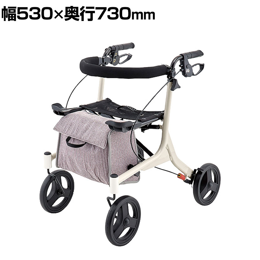 ウェルファン 歩行車 ショッピングターン/ベージュ 抑速ブレーキ付き 歩行車 軽量歩行車 歩行補助