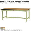 山金工業 ワークテーブルバイス専用タイプ中間棚/全面棚付き メラミン天板 SZMV-1860S2 幅1800×奥行600×高さ740mm(4)
