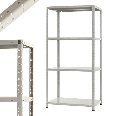スチールラック スチール棚 ホワイトグレー 150kg/段 4段 幅875×奥行600×高さ1800mm