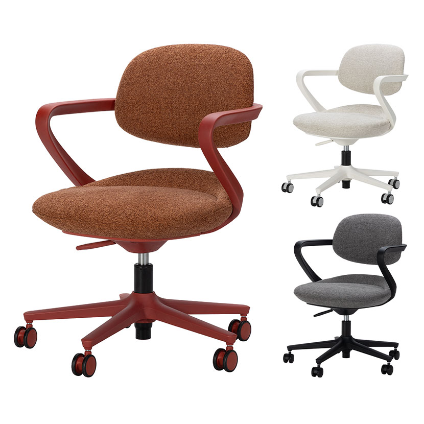 Work Plus ARISTA CASTER CHAIR アリスタキャスターチェア オフィスチェア 事務椅子 キャスター付き 高さ調節可能 肘付き 布張り 在宅ワーク テレワーク