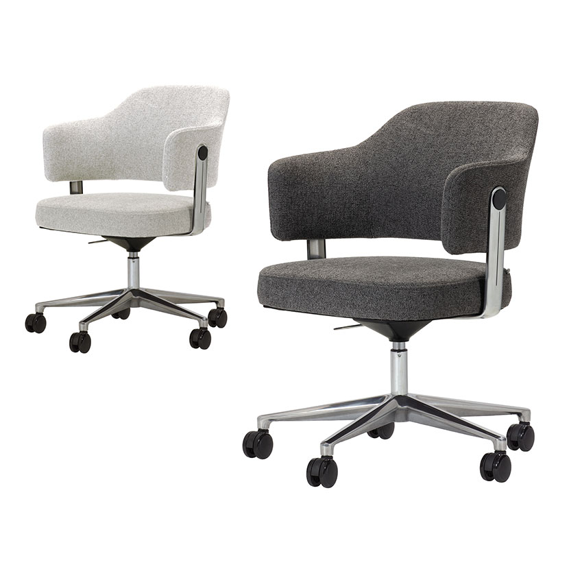 With Armrest - Work Plus NOG CASTER CHAIR ミーティングチェア オフィスチェア デスクチェア キャスター付き 昇降 布張り 幅650×奥行650×高さ800〜865mm WorkPlus
