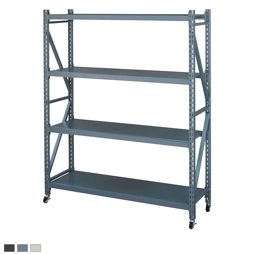 オープンラック 収納棚 ボルトレスラック3D ディスプレイラック 本棚 スチール キャスター付き 納棚 棚..