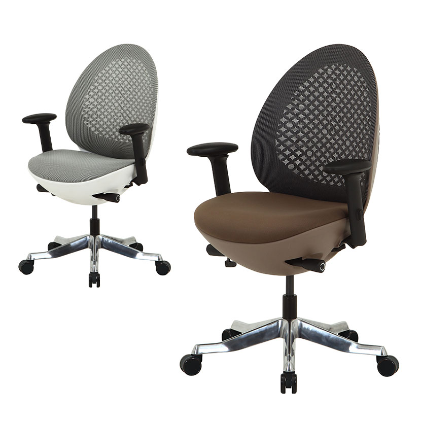 OVOチェア アームレスト付き オフィスチェア 高機能チェア 卵型フォルム 背中にフィット 幅660×奥行665..