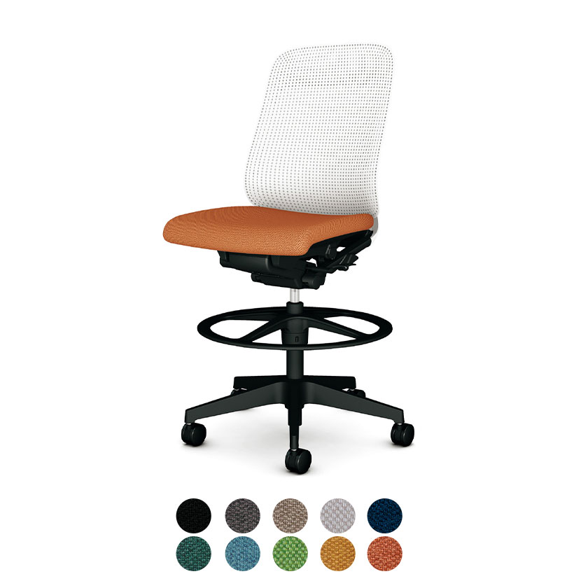 プラス レナ RENA オフィスチェア 本体ホワイト 背ホワイト 樹脂シェル 樹脂脚 ハイタイプ 肘なし ナイ..