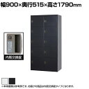 スチールロッカー 深型 10人用 鍵付き 内筒交換錠 スチール スタンダード 業務用 幅900×奥行515×高さ1790mm 【国産】 【完成品】 / TLK-...