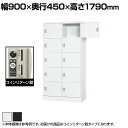 スチールロッカー 浅型 10人用 鍵付き コインリターン錠 スチール スタンダード 業務用 幅900×奥行450×高さ1790mm 【国産】 【完成品】 / T...