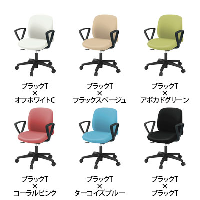 ITOKI ボニートチェア セレクトタイプ ループ肘付き オフィスチェア ビニールレザー張り 硬質床用ウレタン双輪キャスター KT176DLM [2]