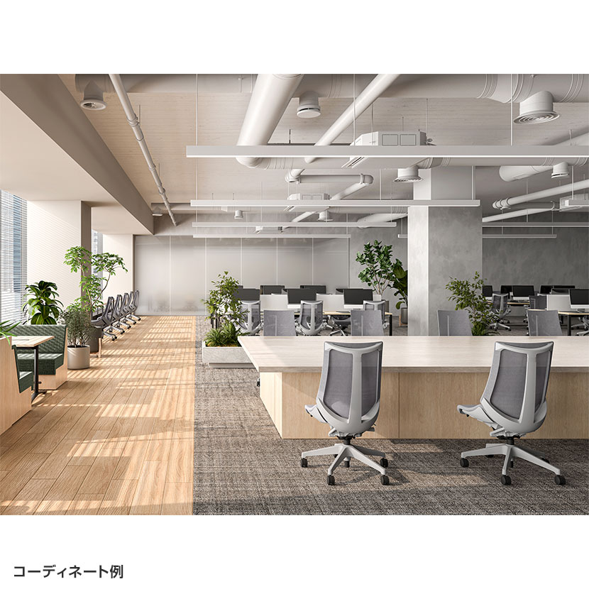 オフィス家具通販のオフィスコムのITOKI オフィスチェア アクト2 ハイポジション 樹脂脚 T型肘 ランバーサポート ウレタンキャスター 事務椅子 ハンガー付き 背:抗ウイルスメッシュ GN｜アングル3