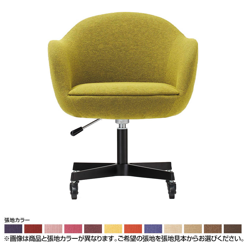 Coccole シリーズ ミーティングチェア C301C-N ナイロンキャスター脚 ブラック ランク 3 N.C. 張地カラ..