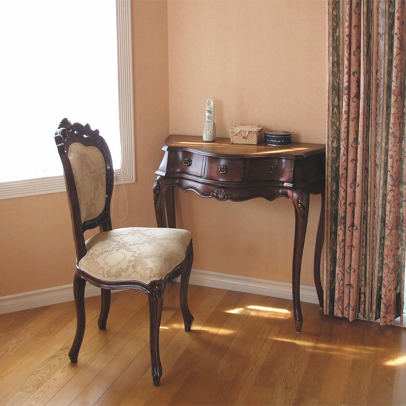 コモ コンソールテーブル 天板レザー調 猫脚 手彫り仕上げ 幅900×奥行410×高さ770mm [3]