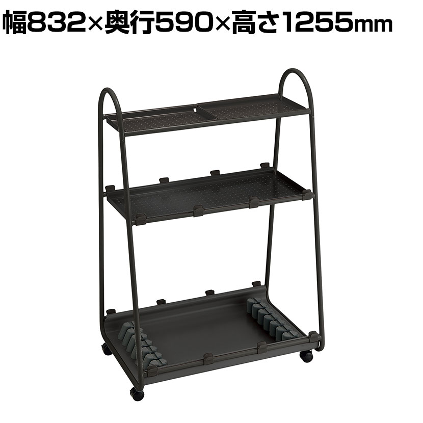 コクヨ キャリオ 上棚付きタイプ ブラックフレーム 棚板カラーブラック ホワイトボードスタンド 収納 ラック 幅832×奥行590×高さ1255mm SCA-SS2-6A6A1