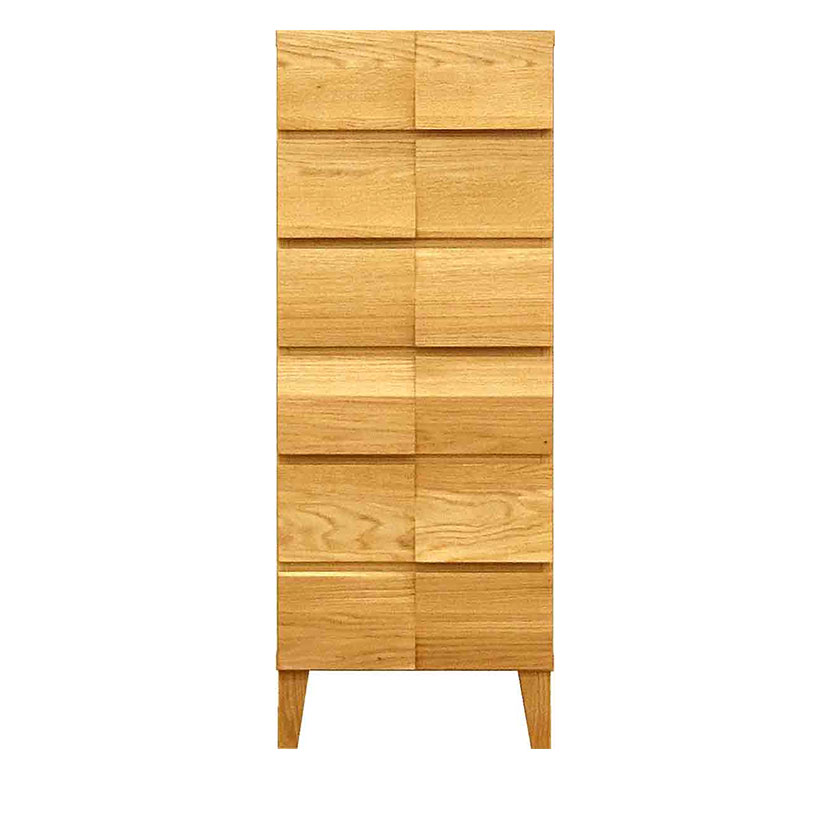 6段チェスト 衣類収納 整理タンス 収納 オーク 無垢材 桐材 シンプル 国産 日本製 幅442×奥行435×高さ1..