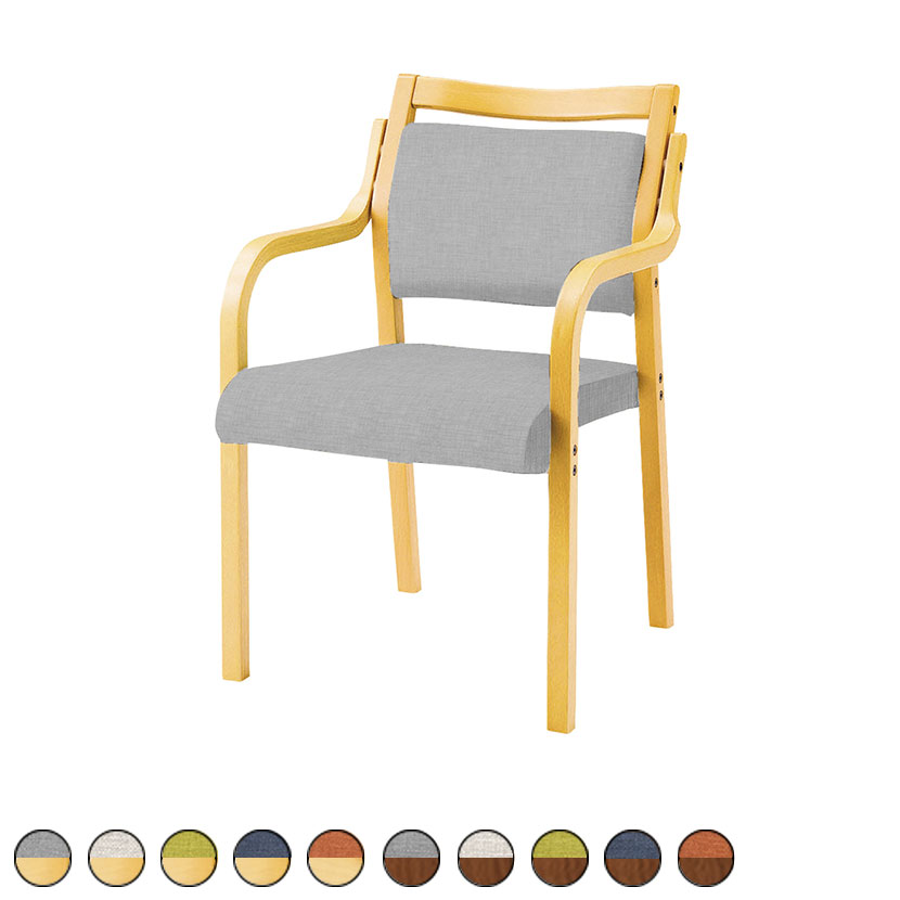 オリバー 福祉介護用チェア S・CW-A021B・AC 全肘 ビニールレザーCL39 スタッキング 抗菌 耐アルコール 耐次亜塩素酸 日本製 幅500×奥行565×高さ795mm