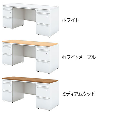 UR-166D-33 W4 1 US-1S 両袖机 スチールデスク オフィスデスク A-3段袖×D-3段袖 標準収納タイプ 幅1600×奥行600×高さ720mm プラス(PLUS) [3]