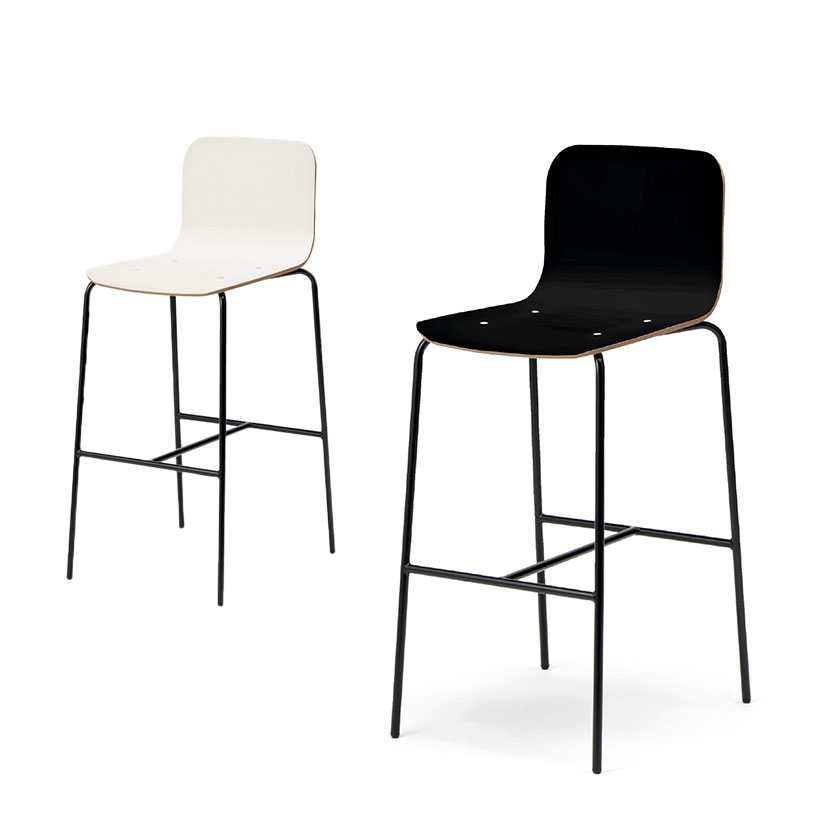 プラス DC-WF ミーティングチェア 会議イス ハイチェア カウンターチェア 背もたれ付き 背座ヌードタイプ 幅450×奥行530×高さ980mm