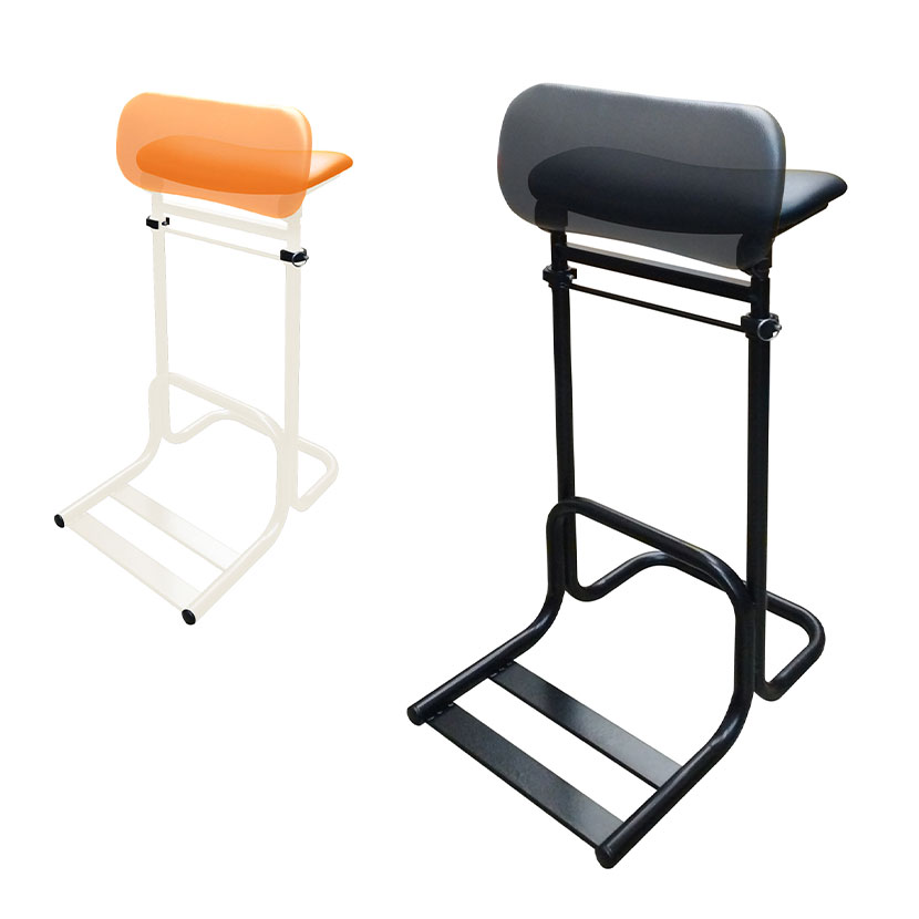 テンポラリーチェア EX 立作業サポートチェア スツール 座面高さ調節自在 50mmピッチ 負担軽減 幅370×奥行425×高さ650〜850mm