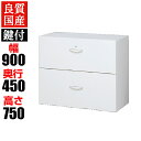 クウォール 2段 キャビネット ラテラルキャビネット/高さ750mm/RW45-207D引出 引出し 引き出し 書庫 収納庫 収納書庫 ファイル収納 オフィス収納 業務用 【国産】【完成品】QUWALL