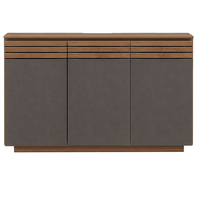 サイドボード セラミック調 木目調 ウォールナット柄 収納 オシャレ リビングボード 和モダン 幅1200×奥行400×高さ750mm