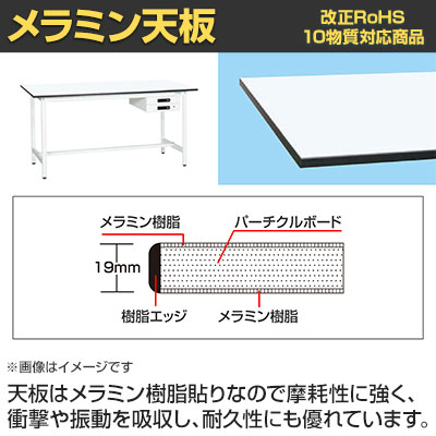 【抗菌加工】サカエ 軽量立作業台KADタイプ キャビネット付き KAD-159BMW 幅1500×奥行900×高さ900mm【SIAA】