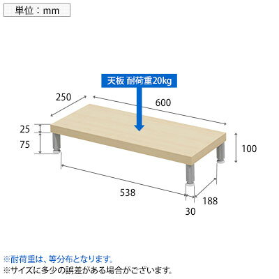 eモニター台 机上台 机上ラック 卓上モニター パソコン台 日本製 ぴったり 丸脚タイプ 幅600×奥行250×高さ100mm EMR-LCM6025 スペース活用 テレワーク 収納 [3]