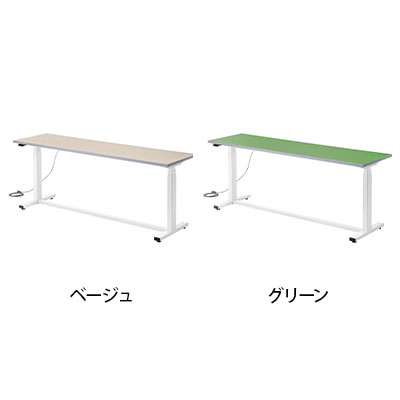 電動昇降作業台 静止荷重100kg スタンディングデスク パソコンデスク 作業台 塩ビシート天板 遠隔操作 幅1800×奥行500×高さ634〜1284mm 物流 倉庫 工場 [2]