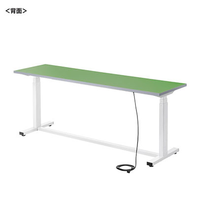 電動昇降作業台 静止荷重100kg スタンディングデスク パソコンデスク 作業台 塩ビシート天板 遠隔操作 幅1800×奥行500×高さ634〜1284mm 物流 倉庫 工場 [3]
