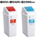 テラモト エコ分別カラーペール 42L プッシュ 本体・蓋セット ゴミ箱 分別 幅300×奥行425×高さ686mm