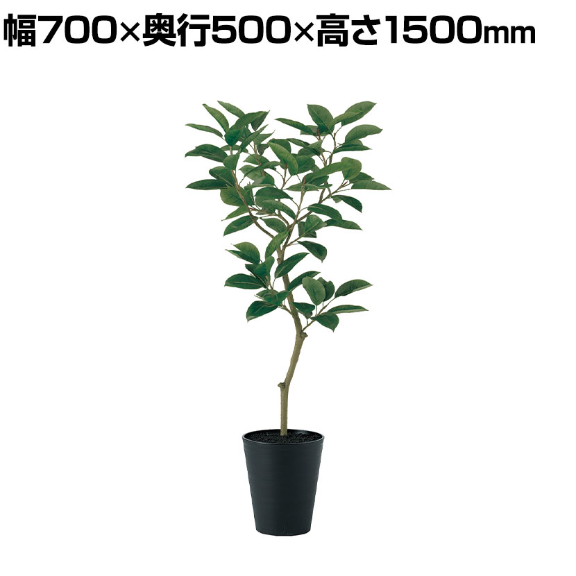 観葉植物 人工樹木 フェイクグリーン 造花 デコラゴム FST 高さ1500mm 鉢:SA-10(BK)