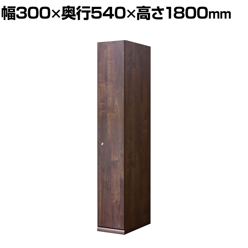 TML 木製ロッカー 1人用 BR 鍵付き 幅300×奥行540×高さ1800mm ワードローブ オフィスロッカー スリムロッカー 更衣ロッカー 収納棚 おしゃれ 【国産】【完成品】 東馬