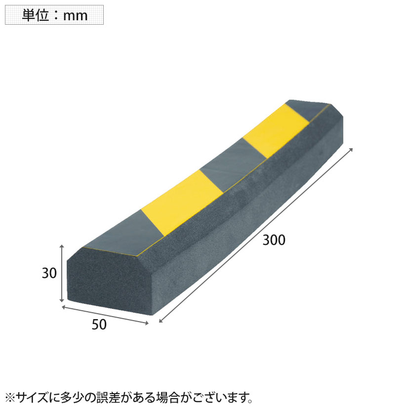 TRUSCO セーフティクッション 山型 黄黒 幅50×長さ300mm 2本入り