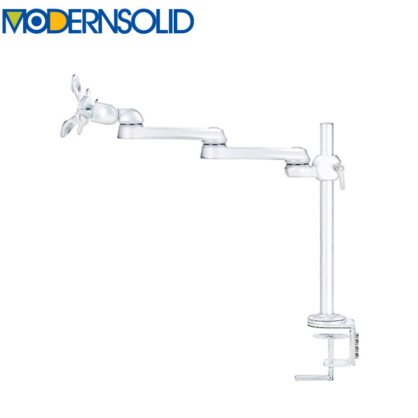 MODERNSOLID モダンソリッド モニターアーム 水平多関節アーム エルゴノミクス 高耐久 クランプ固定 モニター1画面モデル VESAマウント脱着タイプ LA-51SC-4Q-WH