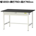 山金工業 ワークテーブル LABシリーズ 固定式 高薬品耐性天板 ワイド引き出し付き 均等耐荷重150kg SLK-1275W-BKW 幅1200×奥行750×高さ740mm(3)