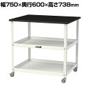 山金工業 天板付きラボワゴン 幅750×奥行600×高さ738mm LKTC-7560BKW(3)