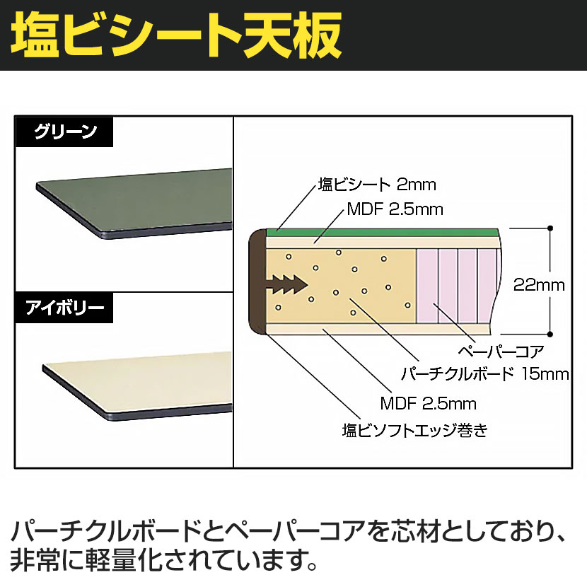 山金工業 軽量作業台 高さ調整 耐荷重200kg 塩ビシート天板 ワークテーブル 300シリーズ 幅1200×奥行900×高さ900〜1200mm SWRAH-1290 [2]