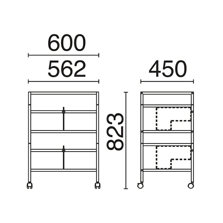 PLUS ファイルワゴン 幅600×奥行450×高さ823mm DW-1 [3]