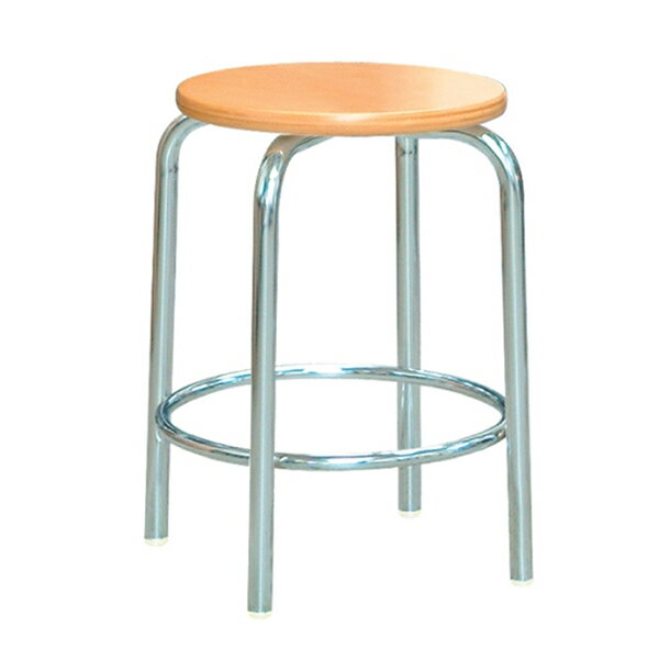 ラウンドスツール 内リング付 クロムメッキフレーム 完成品 日本製