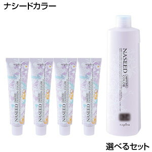 送料無料 サロン専売品 ナプラ ナシードカラー ファッションシェード ヘアカラー第1剤 80g 同色4本＆第2剤 オキシ1本 セット カラーNo.後半