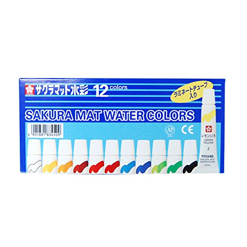 EMW12 サクラ マット水彩 ラミネートチューブ入り 12色 EMW12(12色入) サクラクレパス 4901881834509(110セット)