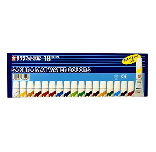 EMW18 サクラ マット水彩 ラミネートチューブ入り 18色 EMW18(18色入) サクラクレパス 4901881834547(70セット)